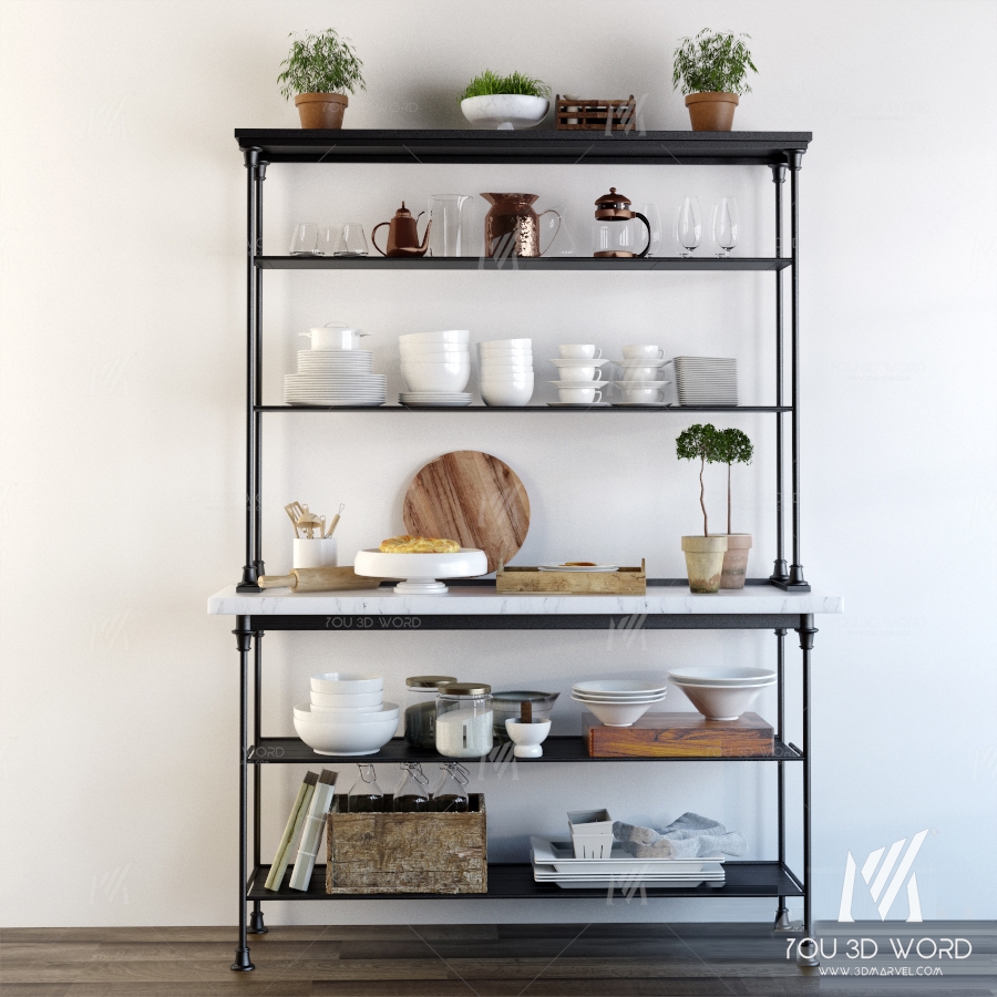 Shelving in the kitchen